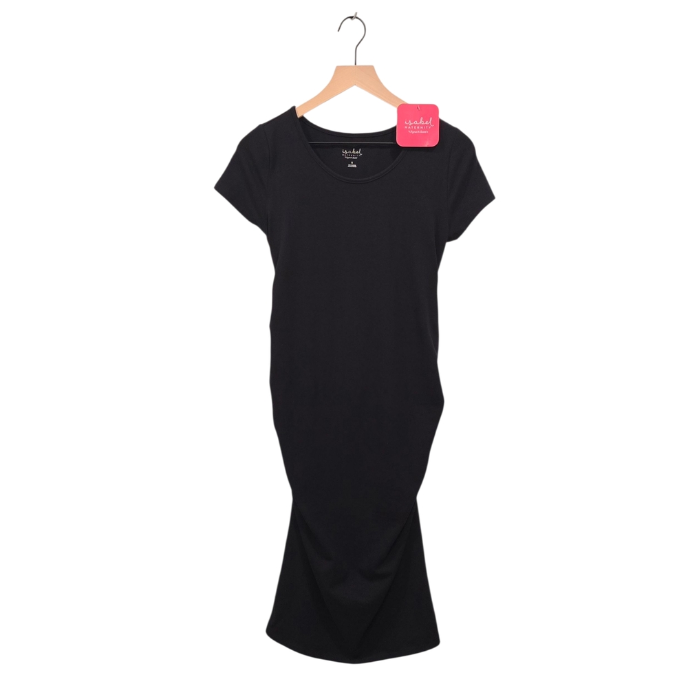 Isabel Maternity, Women's Short Sleeve T Shirt Maternity Dress, Black Small, NWT - Picture 2 of 9